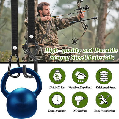 4 Pack Treestand Strap Hooks Heavy Duty Hanging Hooks for Treestand Platform ...