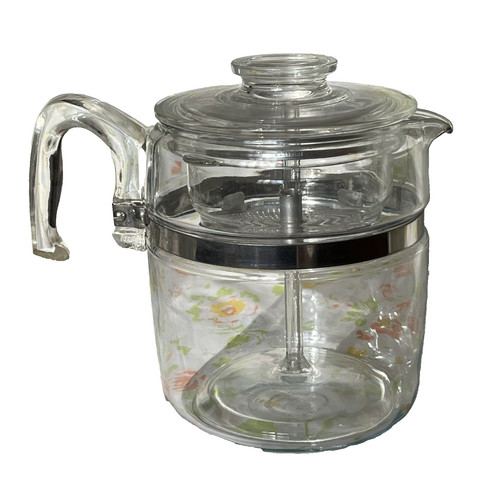 Vtg Pyrex 7759 B Stove Top Glass Percolator 9 Cup Coffee Maker Flameware Xlnt