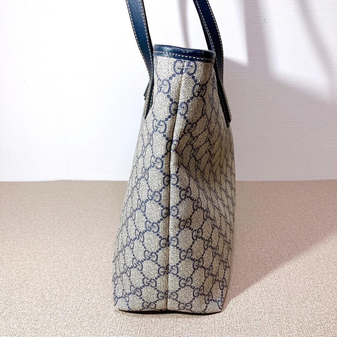 GUCCI GG Tote Hand Bag Ziplock Leather PVC Beige Black Silver Hardware Japan thumbnail 22