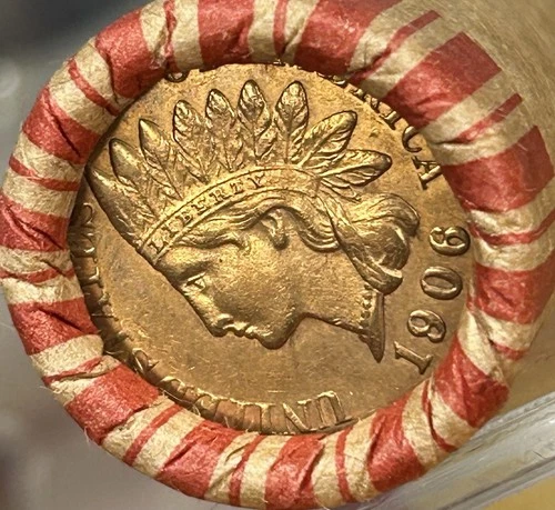 Unsearched Old Wheat Penny Roll Vintage Cents- Hi Grade BU 1906 Indian Head Cent
