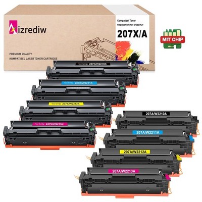 Set Toner Für HP 207A 207X Color LaserJet Pro MFP M283fdw/fdn M255dw/nw Mit CHIP