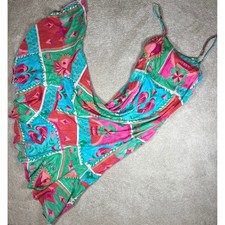 NWT Paper Heart Maxi Dress Medium Multicolor Floral Print Tie Back BOHO Cocktail