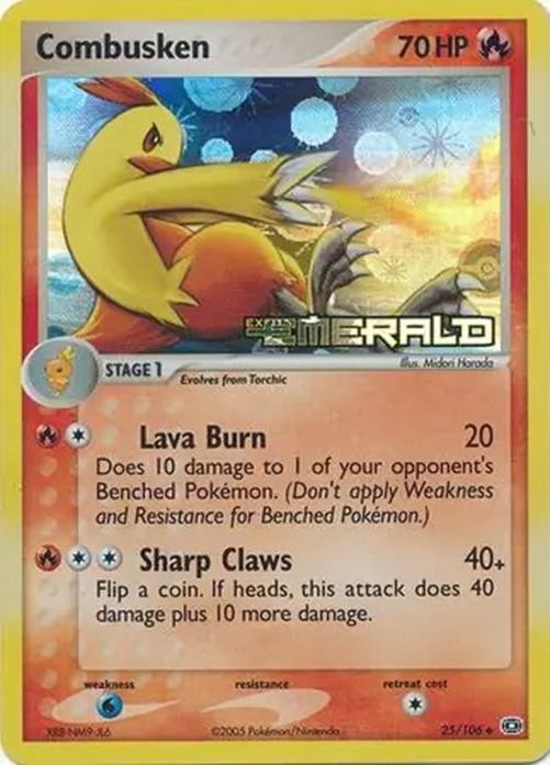 Combusken - 25/106 - Pokemon Ex Emerald Reverse Holo Rare NM