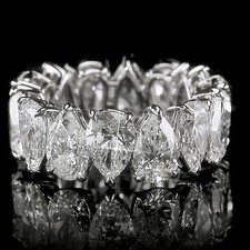 10.50Ctw Pear Cut Moissanite Eternity Band Engagement Ring 14K White Gold Plated