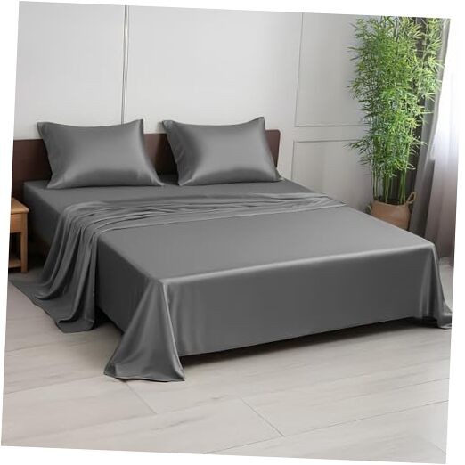 Premium 100% Viscose Derived from Bamboo Size Sheet Set - King Light Grey