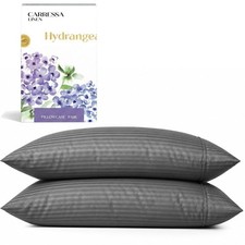 100 Egyptian Cotton Queen Pillow Cases Set of 2 - Luxury 600 Series Queen Pi...