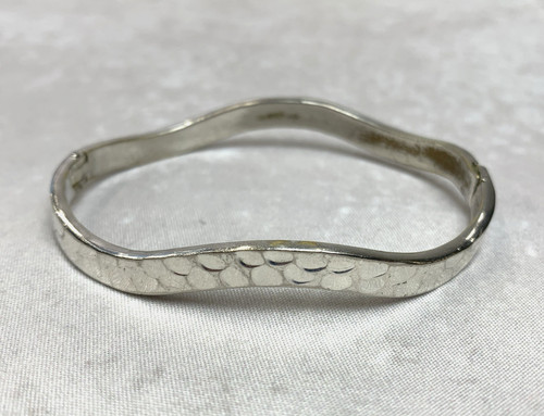 925 Sterling Silver Wave Cuff Bangle Bracelet