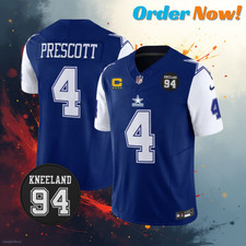 Dak Prescott 4 Cowboys Royal 94 Marshawn Kneeland Stitched Jersey All Sizes