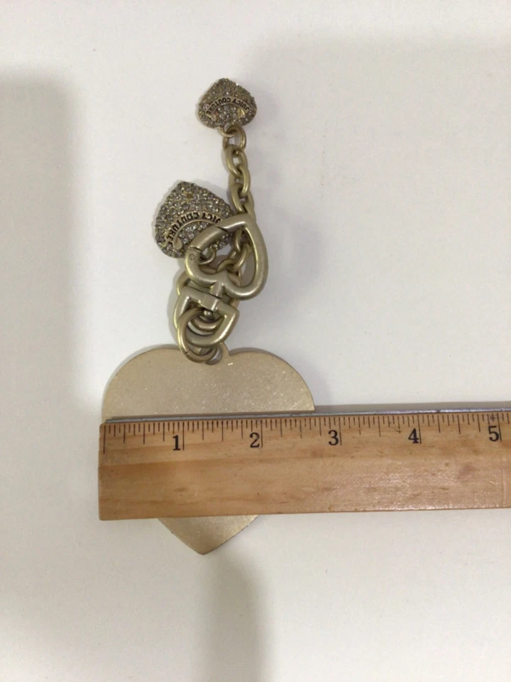Juicy Couture Vintage Dorado Scottie Logo Corazón Estrás Bolso Llavero Dije Foto 4 de 4