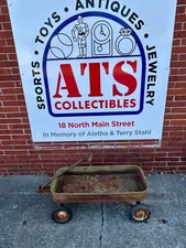 *****RARE VINTAGE CHILDS GREEN METAL AMF JUNIOR 8X WAGON 33 1/4X15 3/4 RARE*****