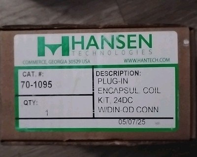 Hansen Technologies 70-1095 plug-in Encapsul Coil Kit 24DC  W/DIN OD CONN
