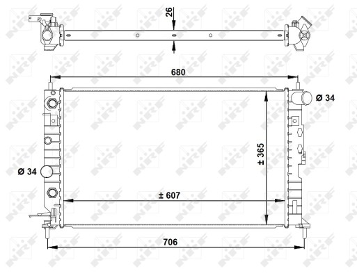 NRF 50219A Radiator, engine cooling for OPEL,VAUXHALL
