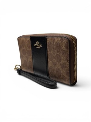 NWT Coach Long Zip Around Wallet CW947 In Signature Canvas With