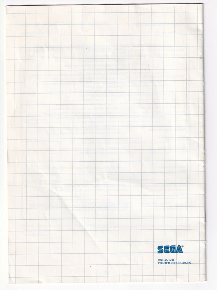 The Sega Master System Console Instructions Manual ONLY Insert Authentic - Image 2 of 2