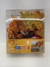 Fall Maple Leaf String Lights Garland 10ft 30 LED Autumn for Seasonal Decor