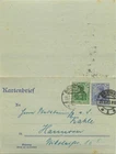 DR card letter K 18 b without margin + ZF MiNr 143 stamp Bremen e 1 h Hanover 1921