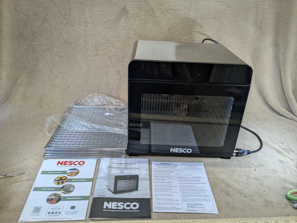 NESCO 8-Tray Stainless Steel Food Dehydrator Digital Timer Temp Control - Image 2 of 4
