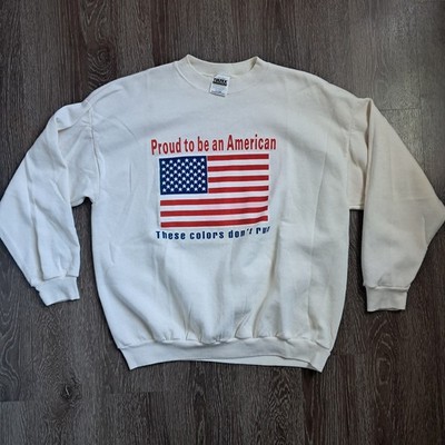 Vintage Tultex Proud To Be An American Pullover Sweater Men's XL