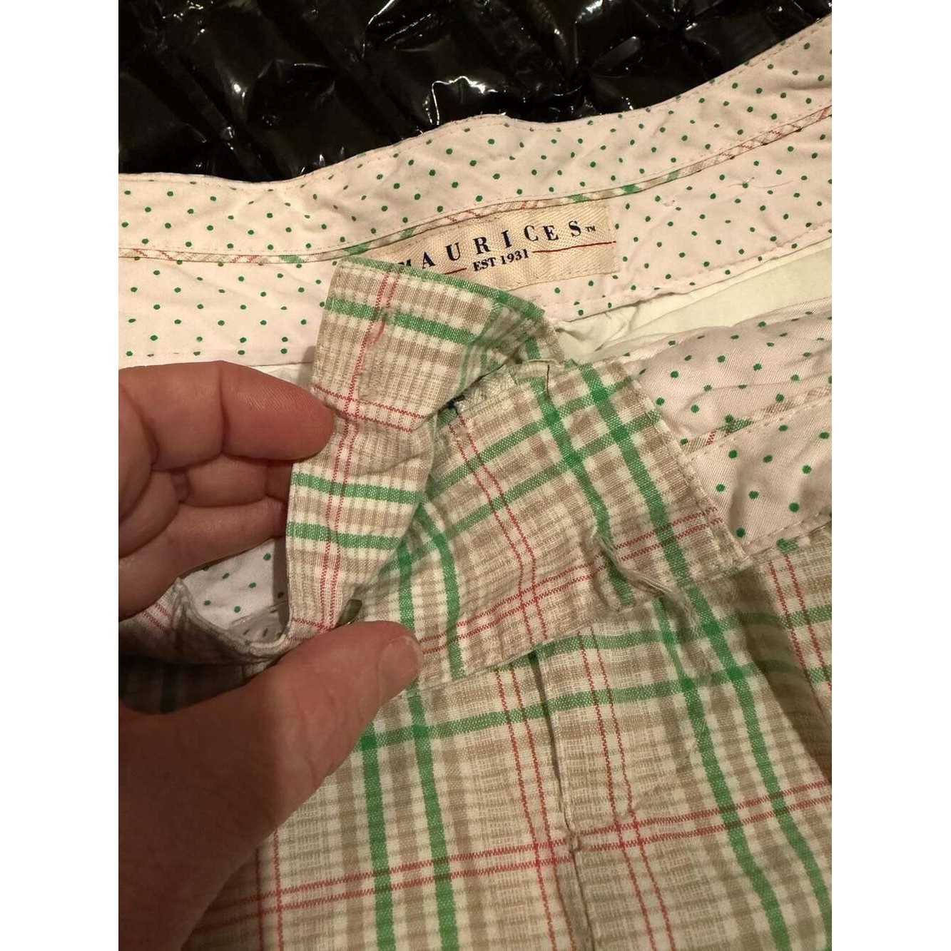 Maurices Vintage Plaid Mini Skort with Button Back Pockets. Best for size medium, photo 2