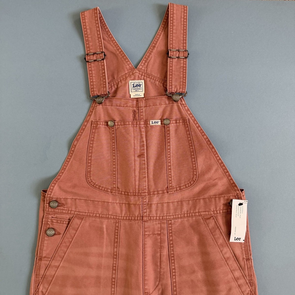Lee x Free People Vintage Overalls Wide Leg Relaxed Fit Dusty Rose