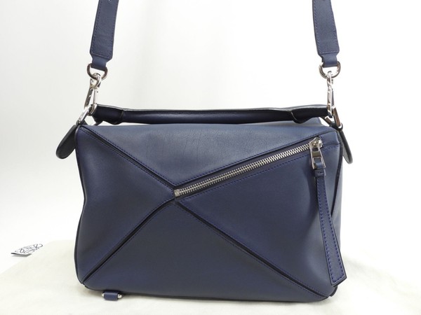 LOEWE Puzzle Medium Marine Navy Classic Calf Leather Crossbody Bag from japan