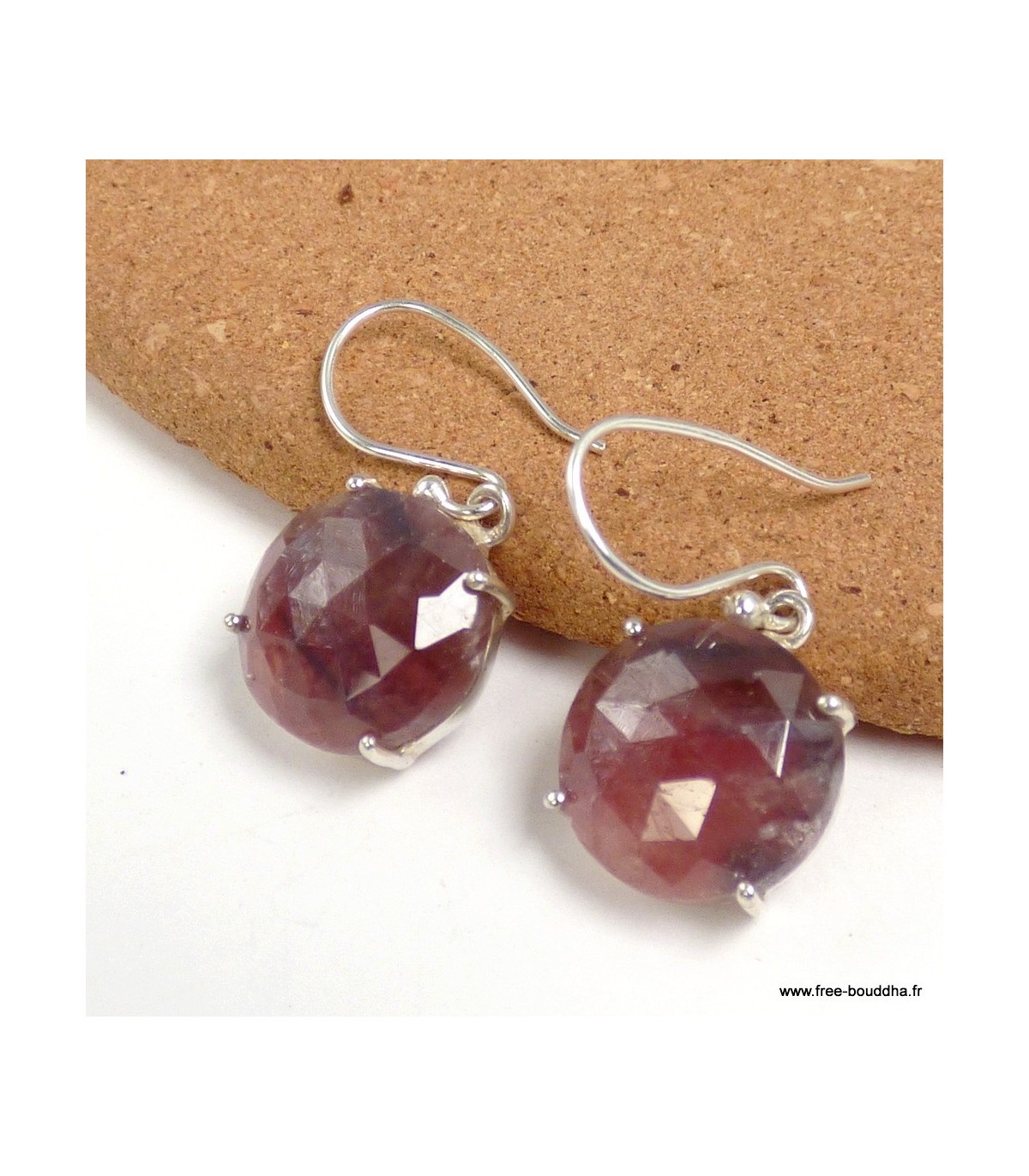 Boucles d'oreilles Saphir mixte africain rondes AW101.1 le cadeau idéal
