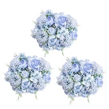 6 Pack Artificial Flowers, Fake Faux Peony Silk Hydrangea Plastic Carnations ...