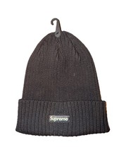 Supreme Beanie Schwarz Original Kleines Logo Mütze Winter Kalt Luxus Marke NEU