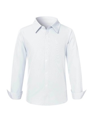 Hemden für Jungen Weiß Hemden Langarm Hemd Kinder Basic Regular Fit Shirt Fre...
