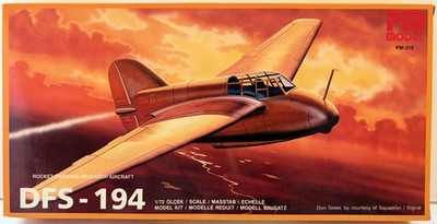 PM MODEL 215 1/72-scale DFS-194 GERMAN ROCKET-POWERED TAILLESS RESEARCH AIRCRAFT