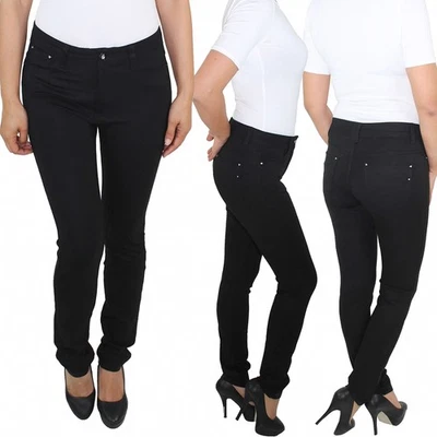 SOTALA Damen Leggings Jeggings Treggings Stretch Hüft Skinny Röhren Hose Schwarz - Bild 1 von 4
