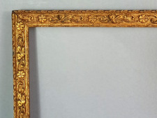 Cadre ancien +verre 38x30 feuillure 34,5x26,5 cm bois stuc doré d'origine C971