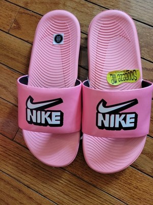 New Nike Kids KAWA Kids Youth Slide Fun Sandals Flip Flops Shoes Pink Size 4y