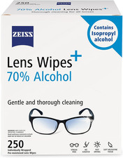 Pre-Moistened Lens Cleaning Wipes with 70 Alcohol, 250 Count
