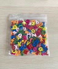 Rainbow Silver Tone Alphabet Letter Initial Wooden Small Pendant Charms Job Lot