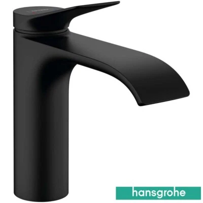 Hansgrohe Vivenis Matt Black Single Lever Basin Mixer Tap 110 With Pop-Up Waste
