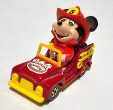 Vintage Walt Disney Fireman Mickey Mouse Tomy Die-Cast Toy Car