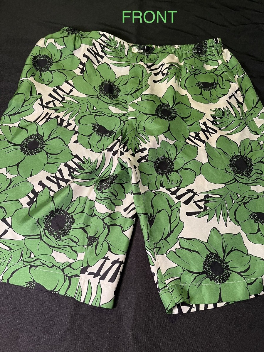 GUCCI HAWAII FLYING POPPIES ON TWILL LONG SILK FLOWER 50
