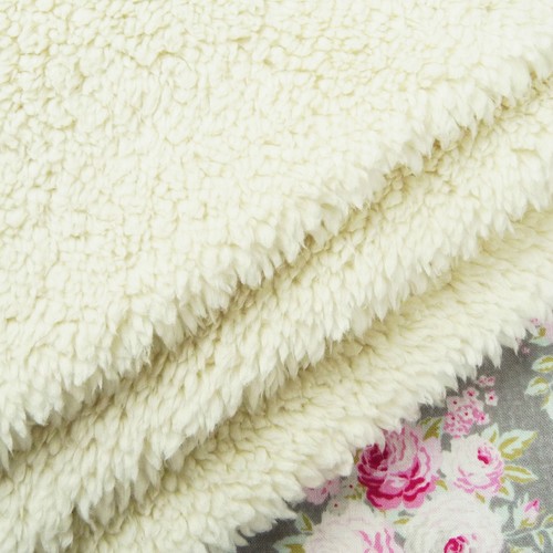 Ivory Lamb Fleece Cuddle Fabric / sherpa fur doll bear cream white toy sheep