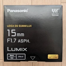 Panasonic LUMIX H-X015-K LEICA DG SUMMILUX 15mm/F1.7 ASPH. Black G Series
