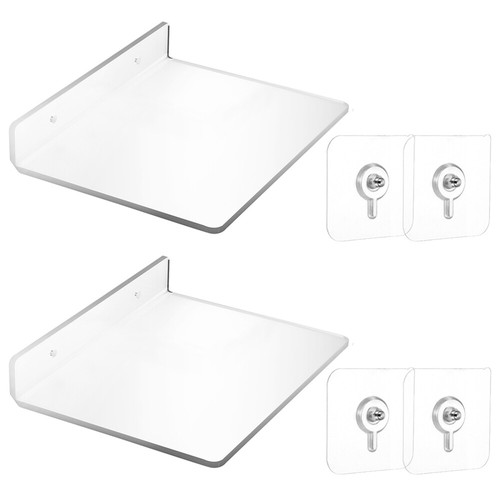 2 Pcs Bathroom Shelf For Small Spaces Floating Shelves No Drilling