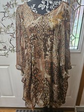 SIZE 1X URBAN MANGOZ Multi-Colored Dress/Blouse INVPV1349