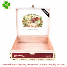 Brick House Teaser Empty Wood Cigar Box 8" x 6.75" x 2.25"