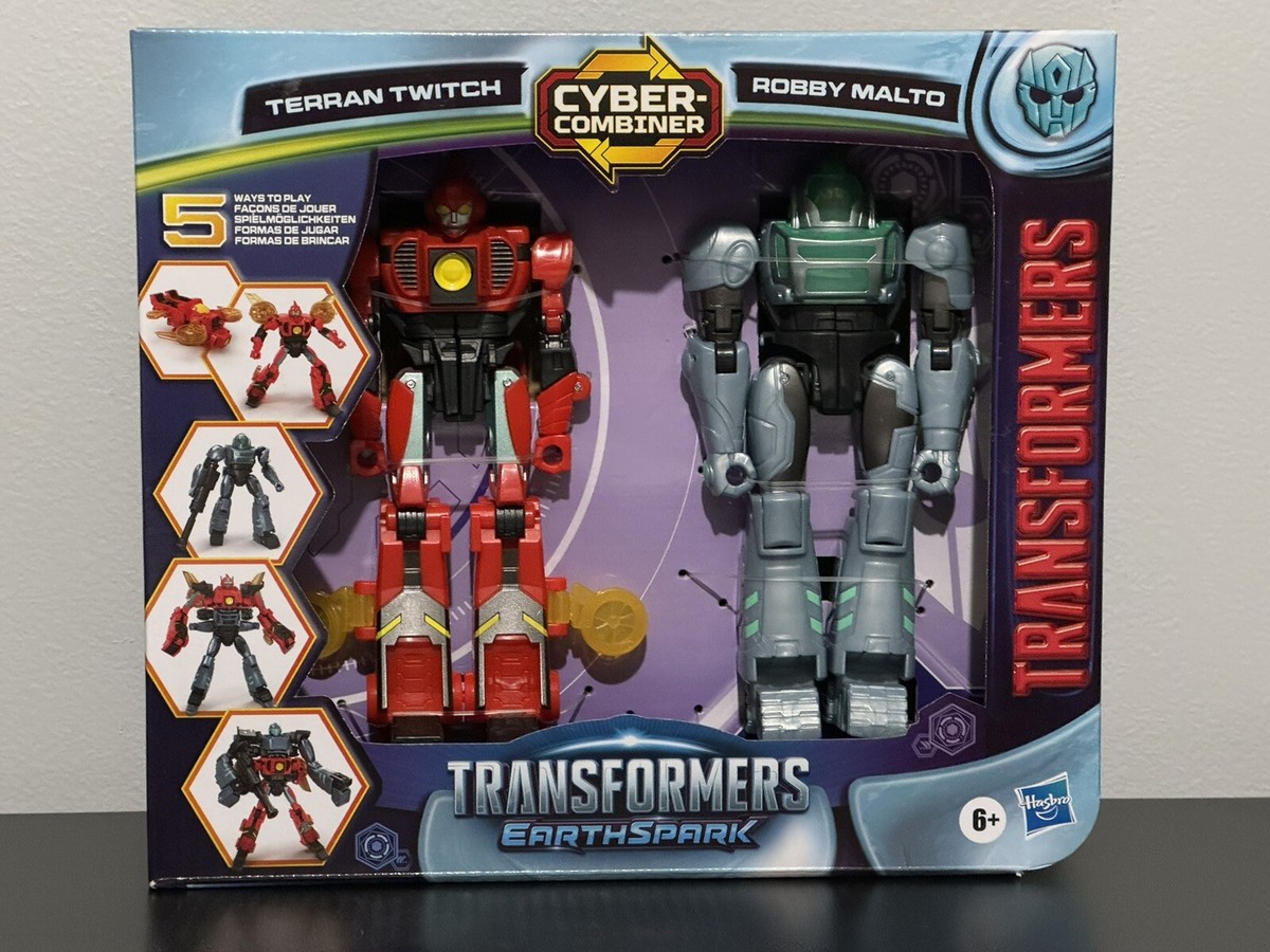 Transformers Toys EarthSpark Cyber-Combiner Terran Twitch and