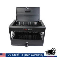 16-Device Mobile Charging Cart & Cabinet Storage For Chromebooks Tablets Laptops