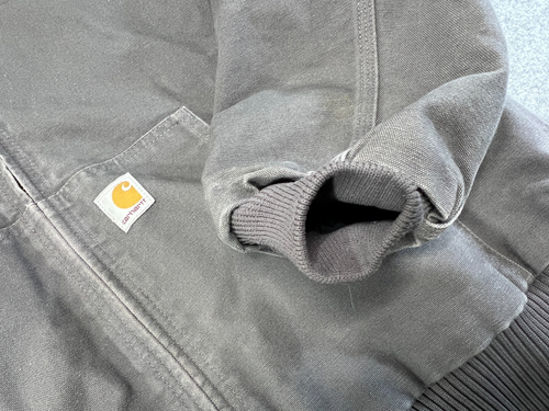 Carhartt Jacke Herren LG Tall grau J140 GVL Kapuze Canvas gesteppt gefüttert USA Vintage Mantel - Bild 6 von 13