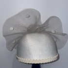 Ladies’ Fancy Ivory Hat Tulle, Netting, Pearls. Flower Wedding, Church, Tea