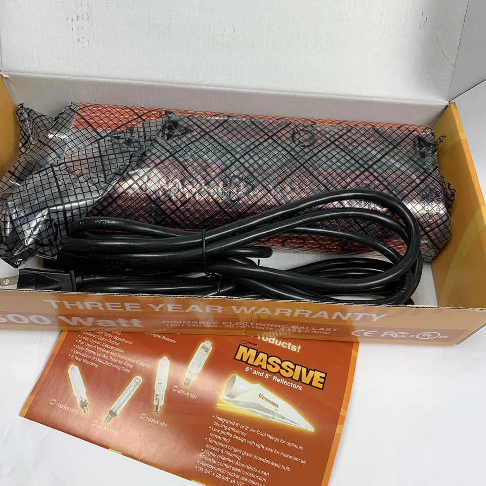 NIB Quantum Horticulture 600 Watt Dimmable Electronic Ballast 120V or 240V  - Image 4 of 4