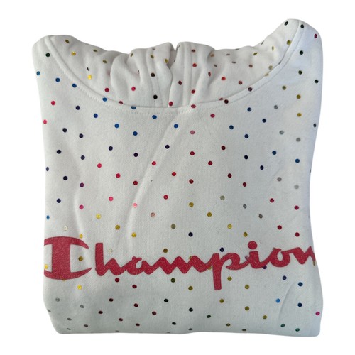 Champion Girls White Polka Dot Hoodie Size 14-16 NEW FREE SHIPPING! - Picture 4 of 5