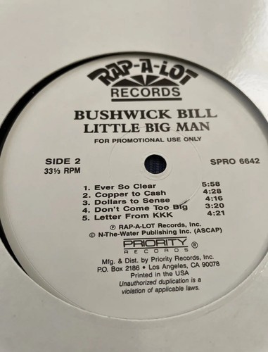 Bushwick Bill "Little Big Man" Lp Geto Boys (Mint) Clean Version (Rare) 1992 - Picture 2 of 5